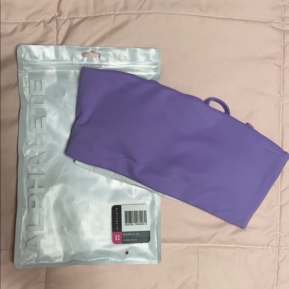 Alphalete Marina Bikini Top in Lilac. - Picture 6 of 7